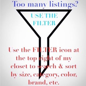 Find the little funnel at top of page filter by sz category  availability etc